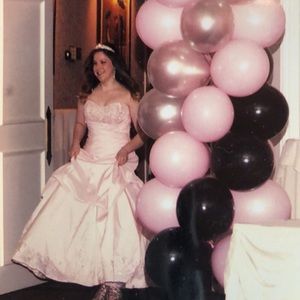 Stunning! Pink strapless Sweet 16 Dress made by Teen. Full length. Size 8